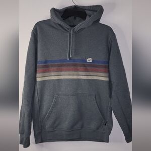 Patagonia Gray Hoodie with Multicolor Stripes